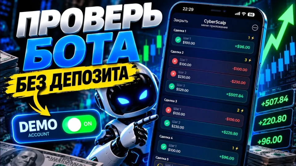 Трейдинг с нуля! Как проверить бота без депозита? Смотри видео, как заработать в интернете